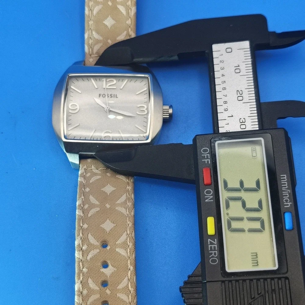 Vintage 2003 Fossil TV 32mm Women's Quartz Watch Monogram Strap Fully‎ Restored
